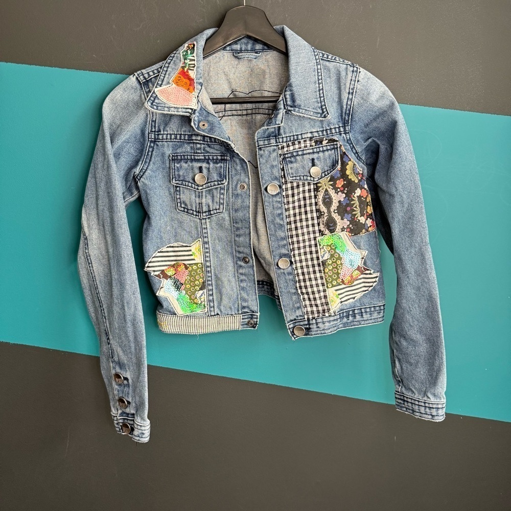 Desigual Multicolor Patchwork Jean Jacket - Picture 2 of 12